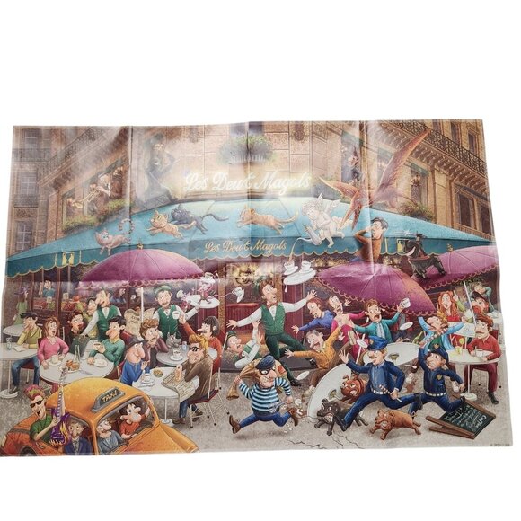 Two 1000 Pieces Large Puzzles Pretty Dogs and Coffee Cafe Scene Rolife - Picture 2 of 10